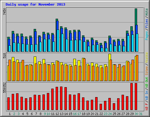 Daily usage for November 2013