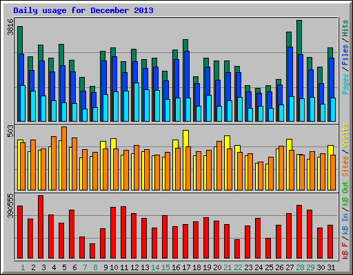 Daily usage for December 2013