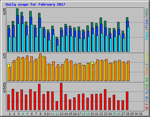 Daily usage for February 2017