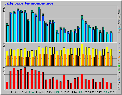 Daily usage for November 2020