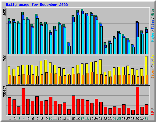 Daily usage for December 2022