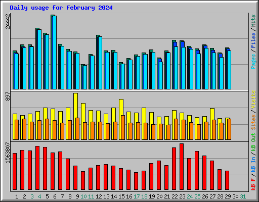 Daily usage for February 2024