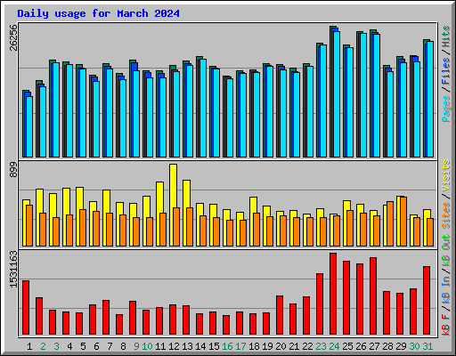 Daily usage for March 2024