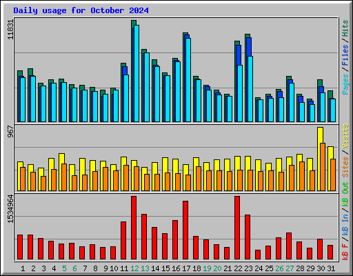 Daily usage for October 2024
