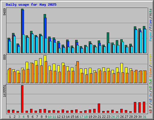 Daily usage for May 2025