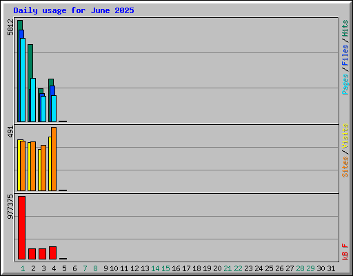 Daily usage for June 2025