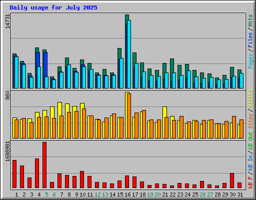 Daily usage for July 2025