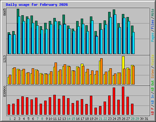 Daily usage for February 2026