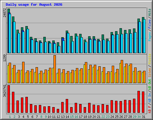 Daily usage for August 2026