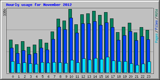 Hourly usage for November 2012