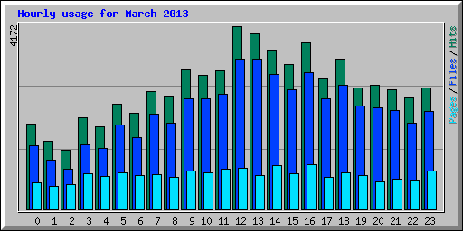 Hourly usage for March 2013