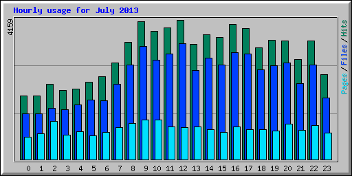 Hourly usage for July 2013