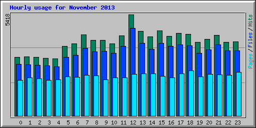 Hourly usage for November 2013