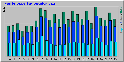 Hourly usage for December 2013