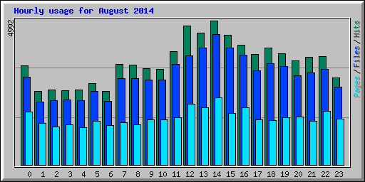 Hourly usage for August 2014