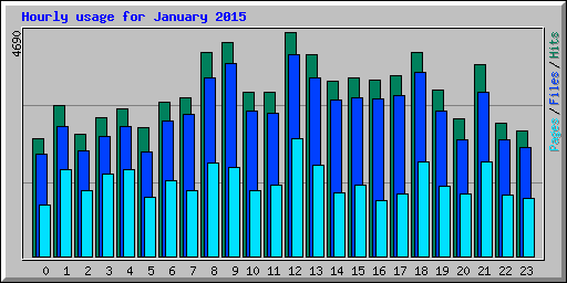 Hourly usage for January 2015