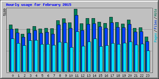 Hourly usage for February 2015