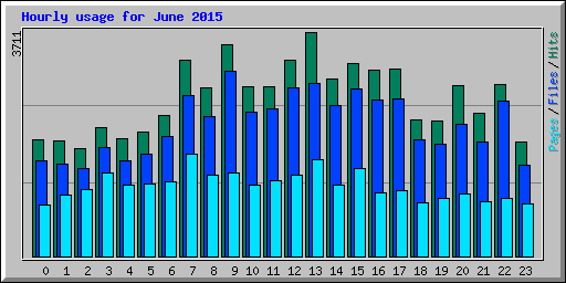 Hourly usage for June 2015