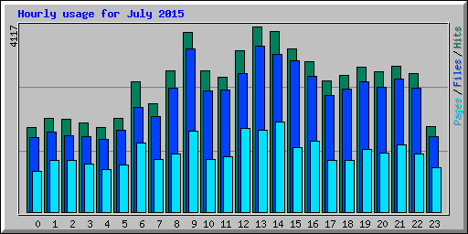 Hourly usage for July 2015