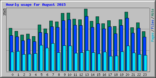 Hourly usage for August 2015