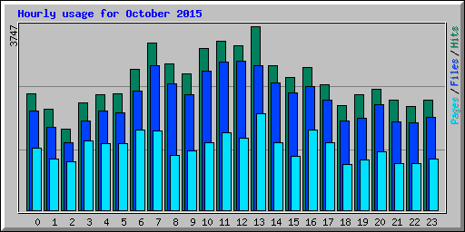 Hourly usage for October 2015