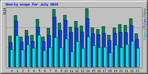 Hourly usage for July 2016