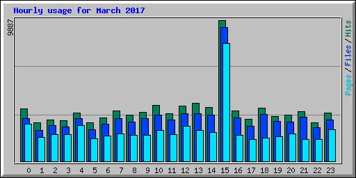 Hourly usage for March 2017