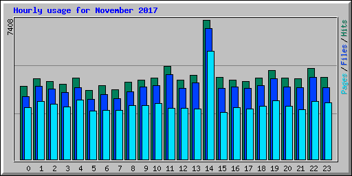 Hourly usage for November 2017