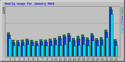 Hourly usage for January 2018