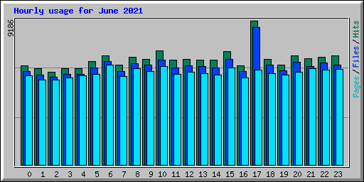 Hourly usage for June 2021